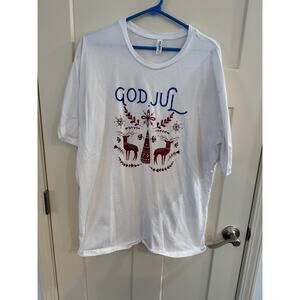 God Jule Scandinavian Christmas Greeting Tee Size 2XL